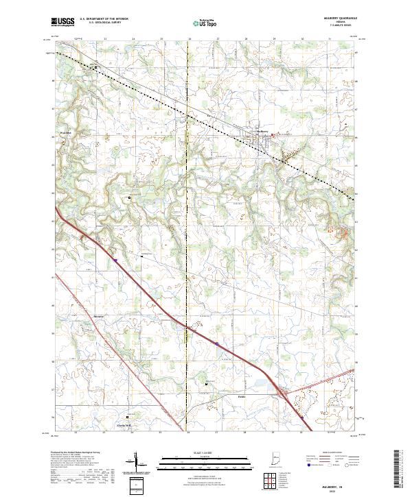 US Topo 7.5-minute map for Mulberry IN