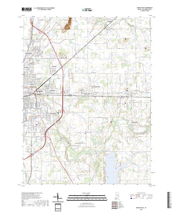 US Topo 7.5-minute map for Muncie East IN