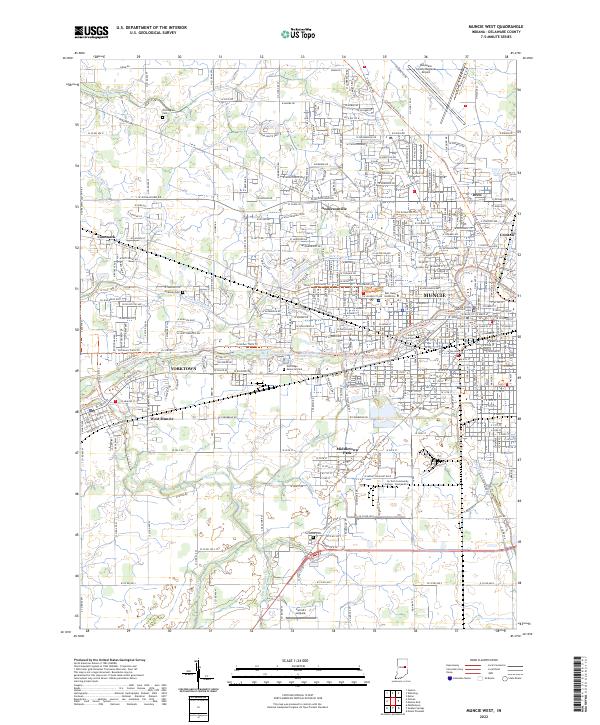 US Topo 7.5-minute map for Muncie West IN