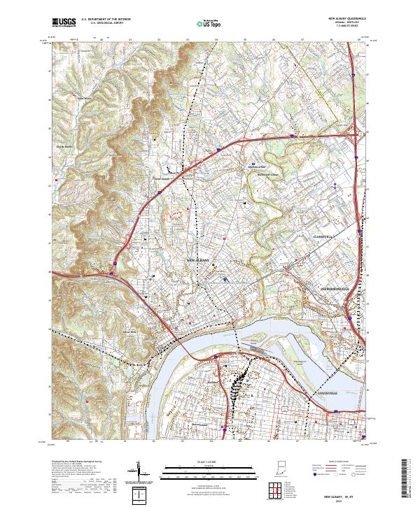 US Topo 7.5-minute map for New Albany INKY