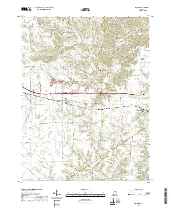 US Topo 7.5-minute map for New Point IN