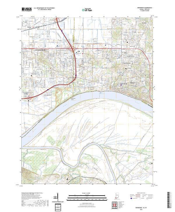 US Topo 7.5-minute map for Newburgh INKY