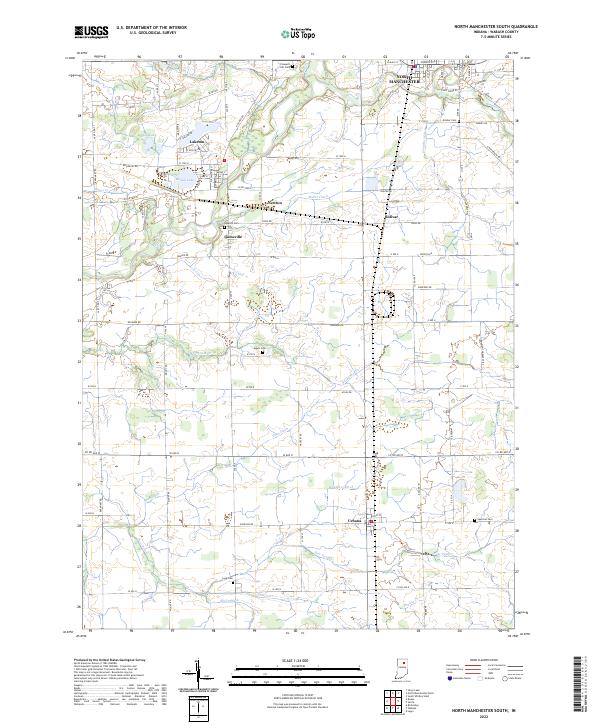 US Topo 7.5-minute map for North Manchester South IN