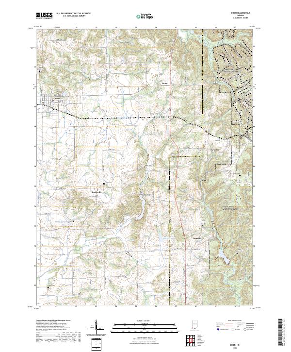 US Topo 7.5-minute map for Odon IN