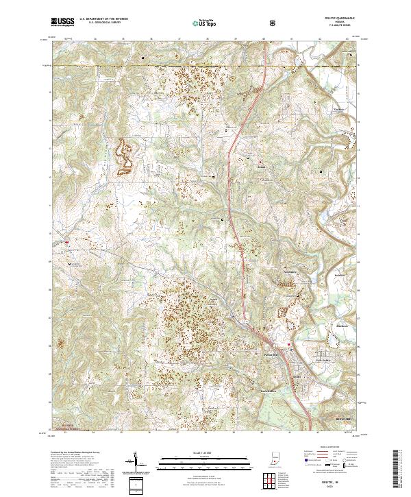 US Topo 7.5-minute map for Oolitic IN