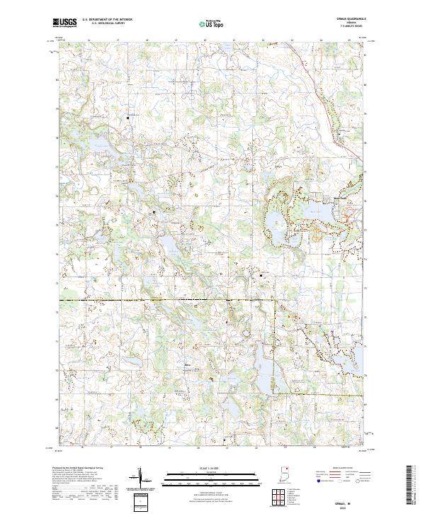 US Topo 7.5-minute map for Ormas IN