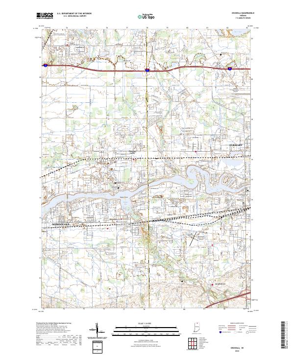 US Topo 7.5-minute map for Osceola IN