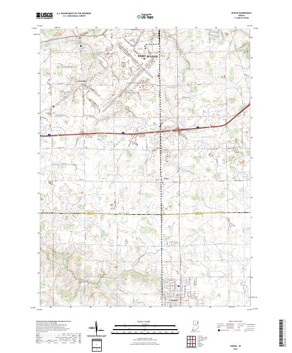 US Topo 7.5-minute map for Ossian IN