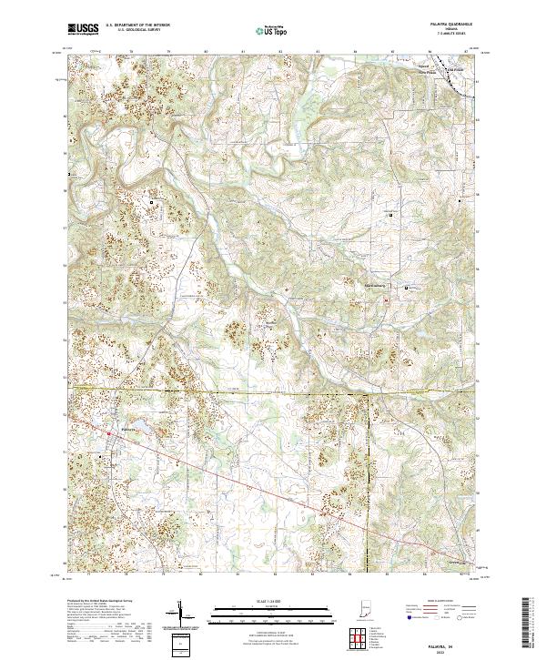 US Topo 7.5-minute map for Palmyra IN