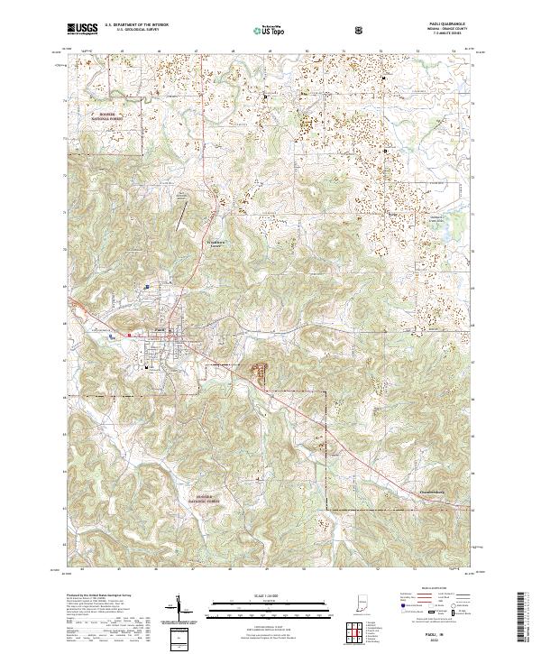 US Topo 7.5-minute map for Paoli IN