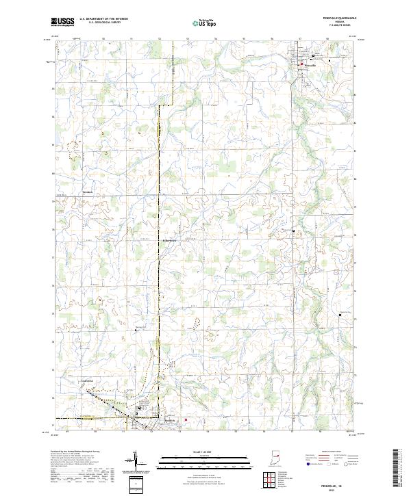 US Topo 7.5-minute map for Pennville IN