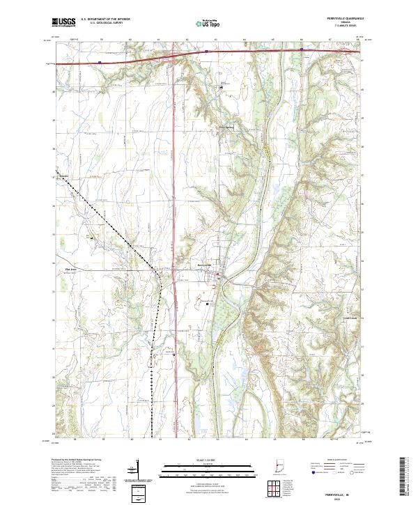 US Topo 7.5-minute map for Perrysville IN