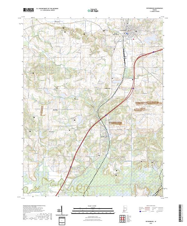 US Topo 7.5-minute map for Petersburg IN