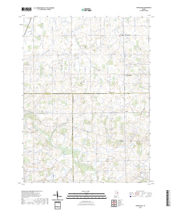 US Topo 7.5-minute map for Petroleum IN