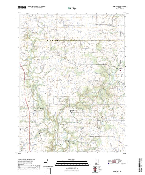 US Topo 7.5-minute map for Pine Village IN