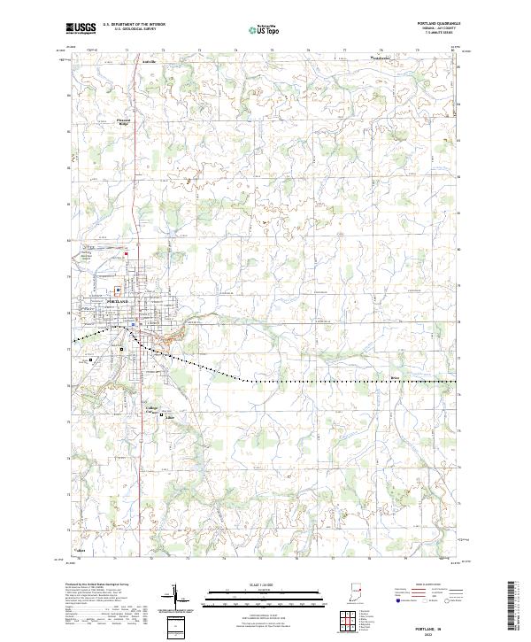 US Topo 7.5-minute map for Portland IN