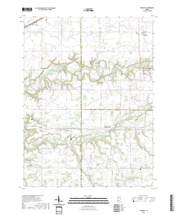 US Topo 7.5-minute map for Pyrmont IN