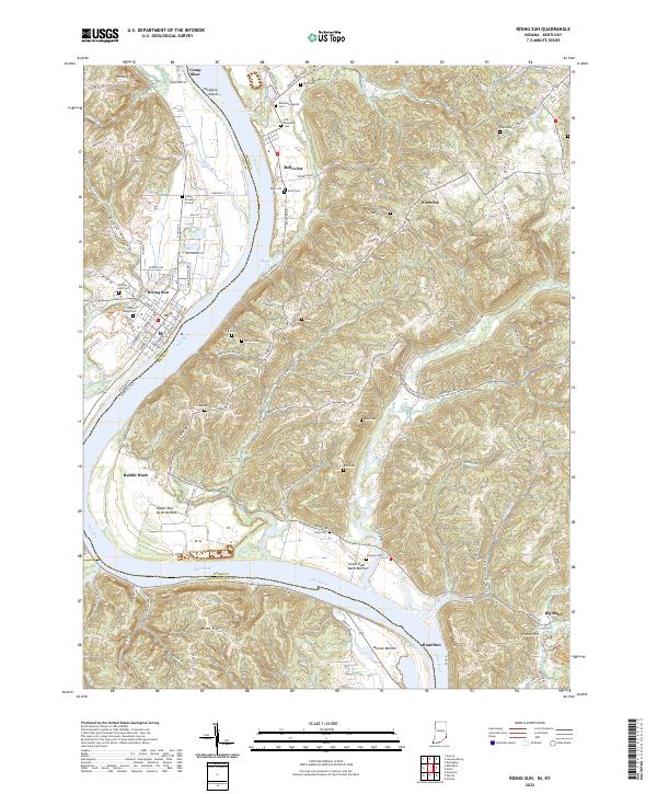 US Topo 7.5-minute map for Rising Sun INKY