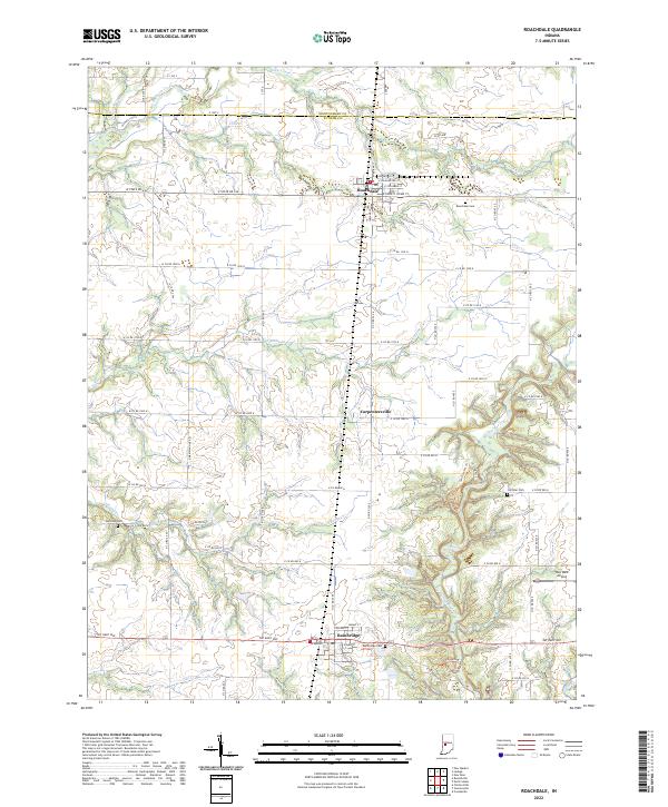 US Topo 7.5-minute map for Roachdale IN