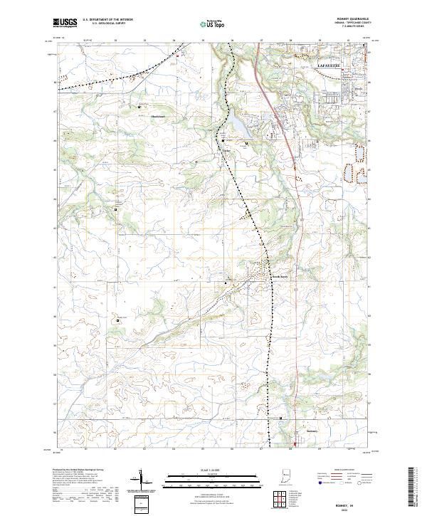 US Topo 7.5-minute map for Romney IN