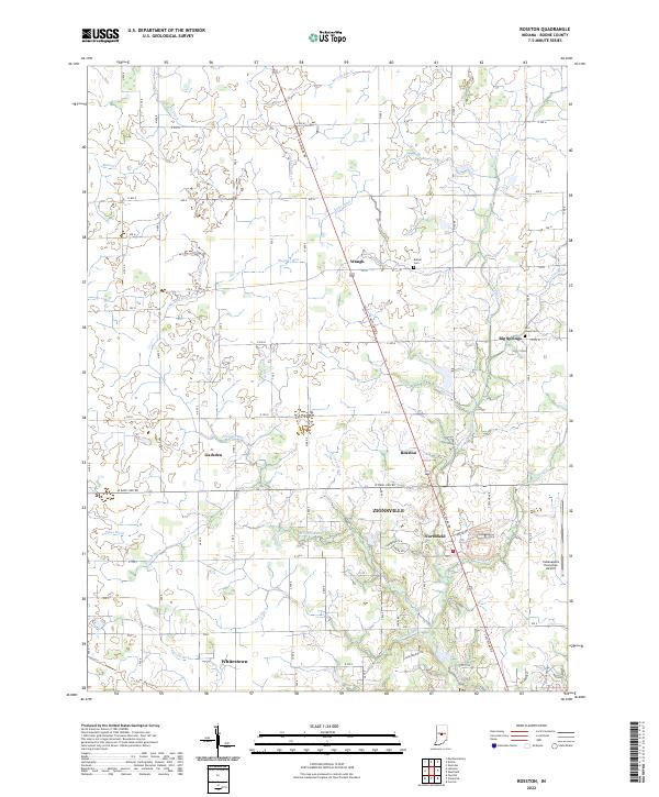 US Topo 7.5-minute map for Rosston IN