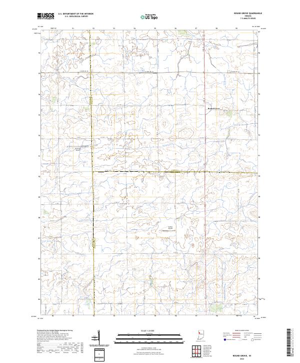 US Topo 7.5-minute map for Round Grove IN