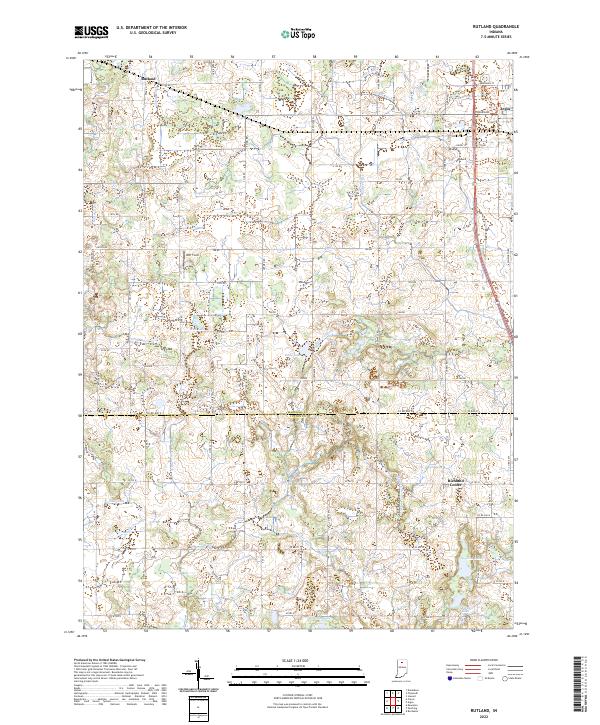 US Topo 7.5-minute map for Rutland IN