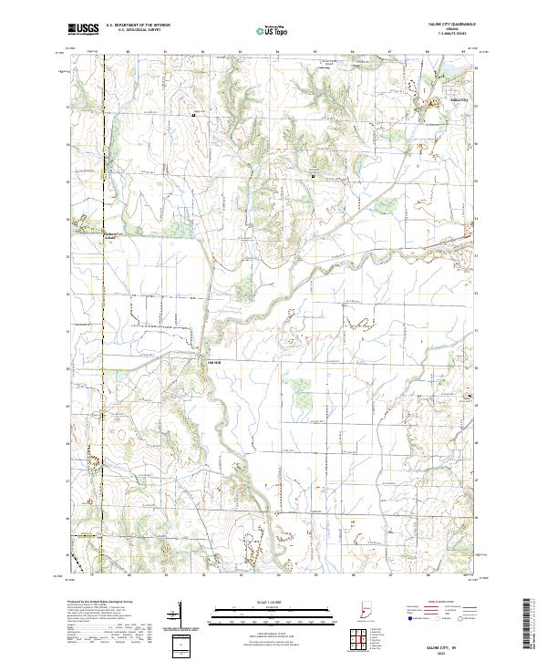 US Topo 7.5-minute map for Saline City IN