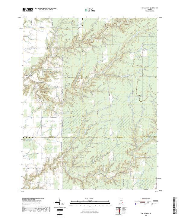 US Topo 7.5-minute map for San Jacinto IN