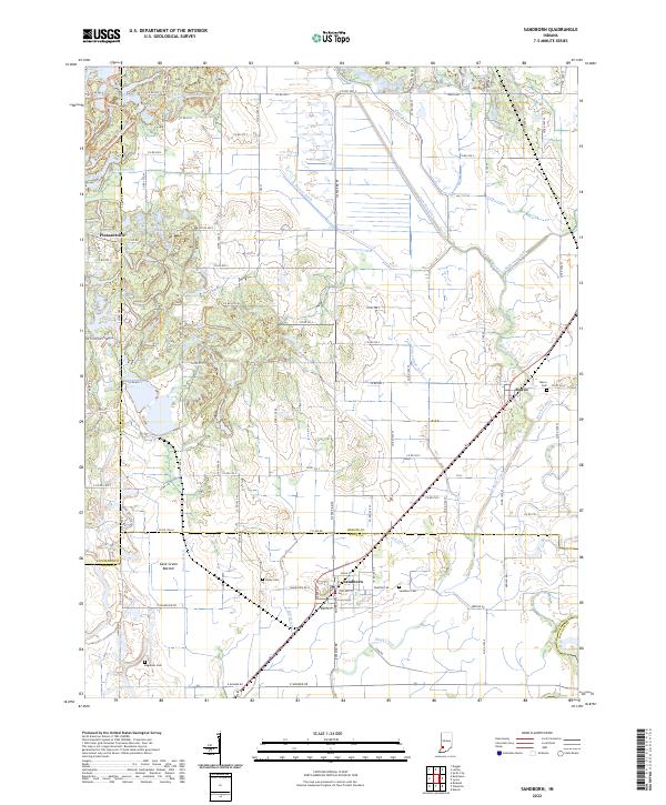 US Topo 7.5-minute map for Sandborn IN