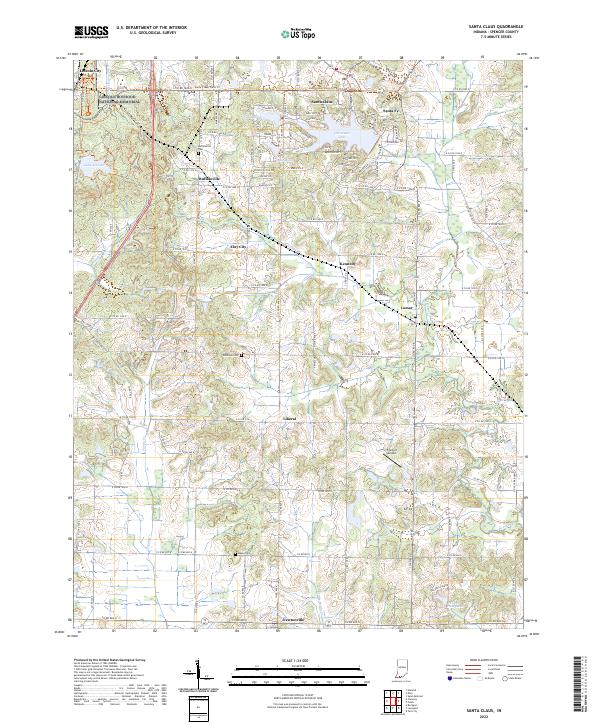 US Topo 7.5-minute map for Santa Claus IN