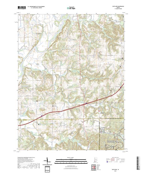 US Topo 7.5-minute map for Scotland IN