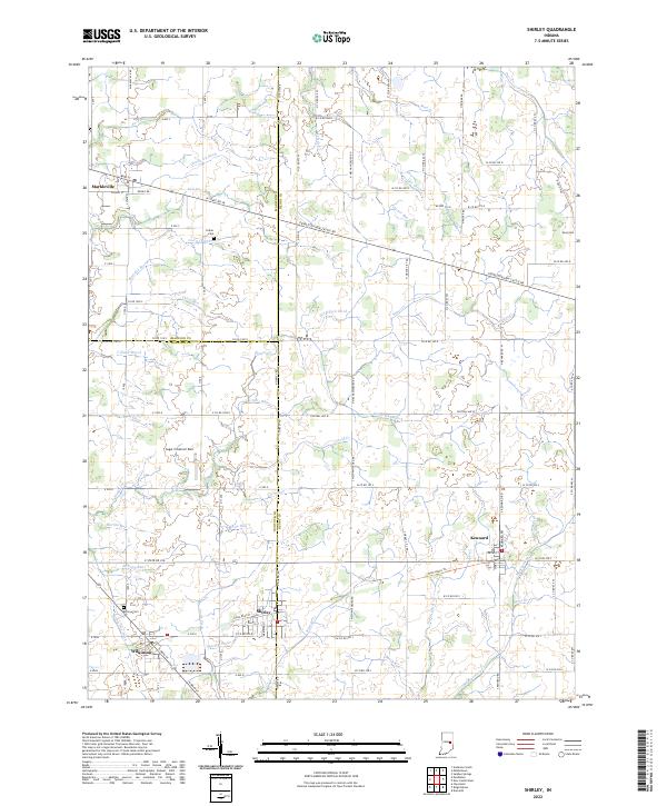 US Topo 7.5-minute map for Shirley IN