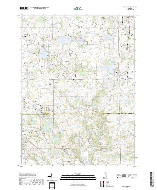 US Topo 7.5-minute map for Silver Lake IN