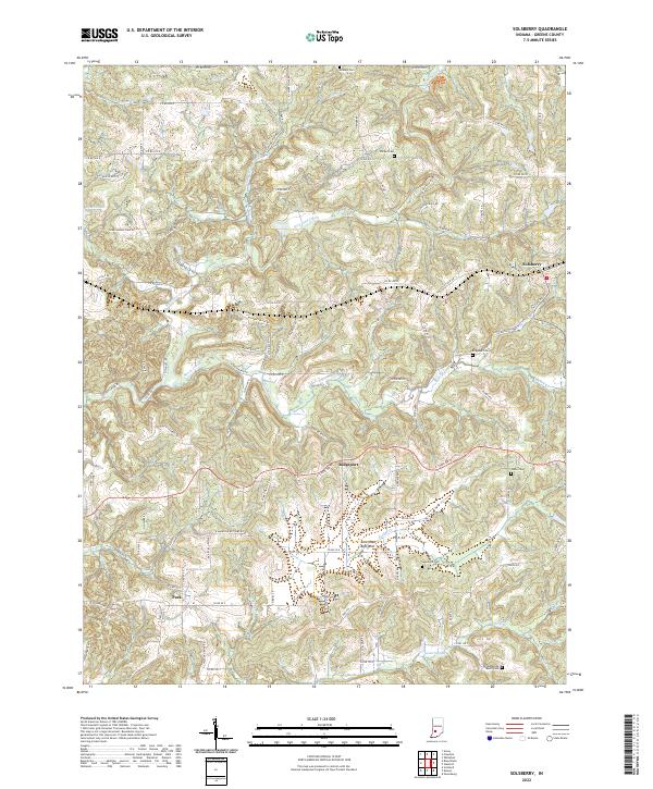 US Topo 7.5-minute map for Solsberry IN