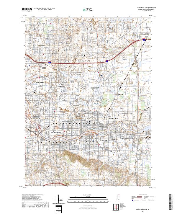 US Topo 7.5-minute map for South Bend East IN