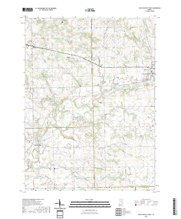 US Topo 7.5-minute map for South Whitley West IN