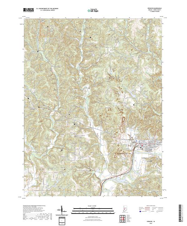 US Topo 7.5-minute map for Spencer IN