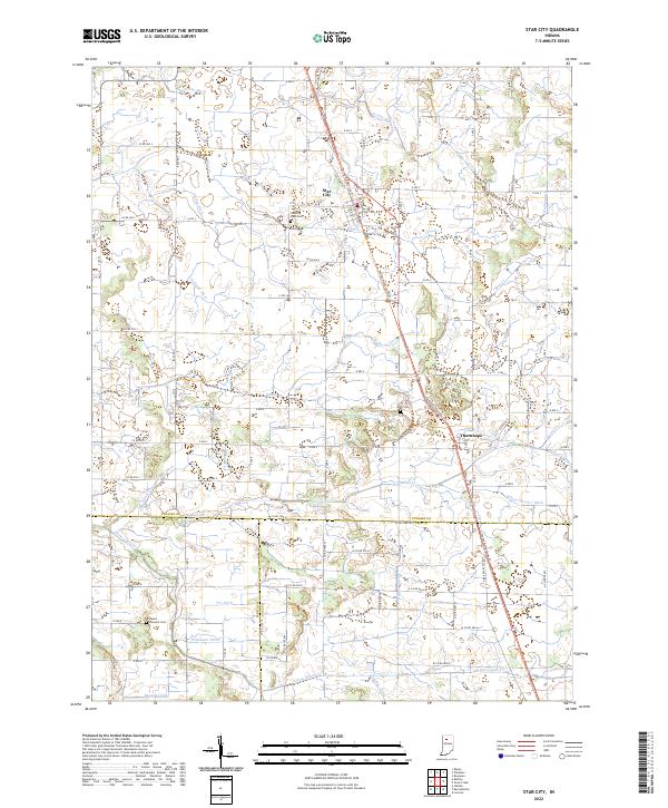 US Topo 7.5-minute map for Star City IN