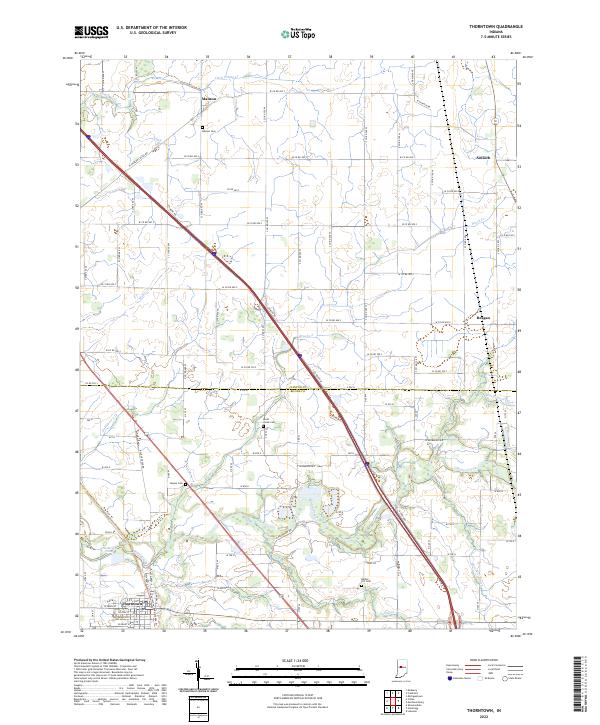 US Topo 7.5-minute map for Thorntown IN