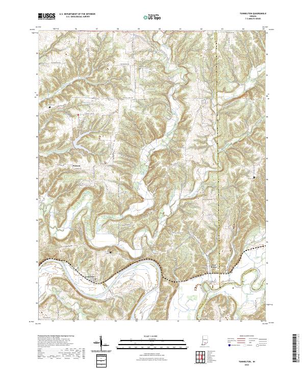 US Topo 7.5-minute map for Tunnelton IN