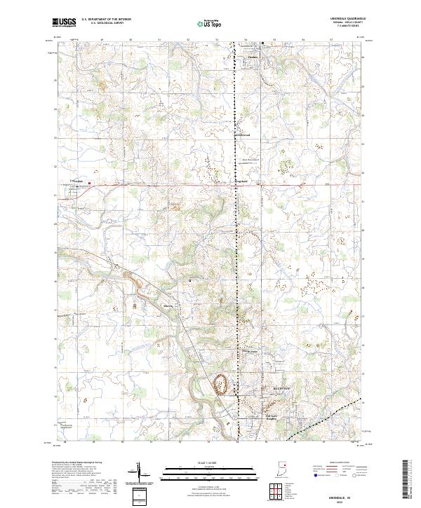 US Topo 7.5-minute map for Uniondale IN