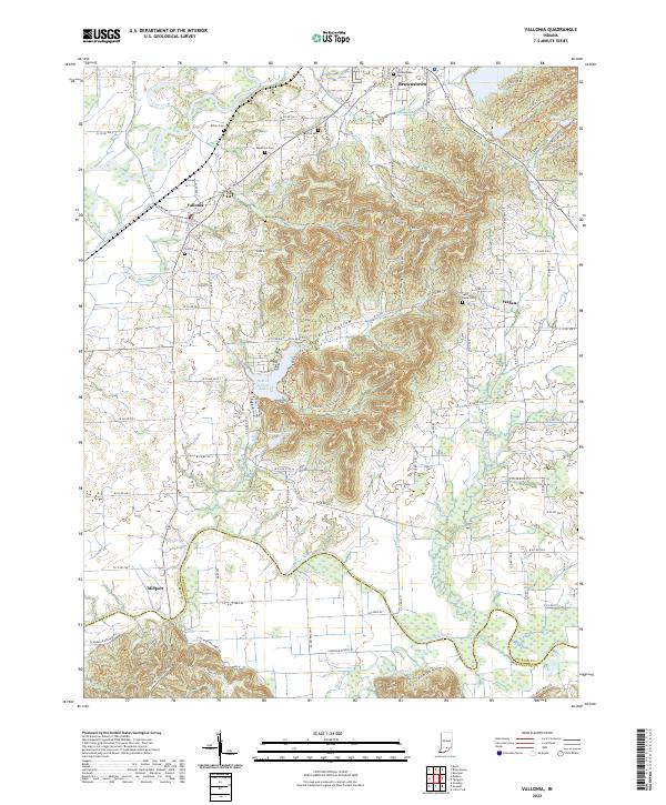 US Topo 7.5-minute map for Vallonia IN