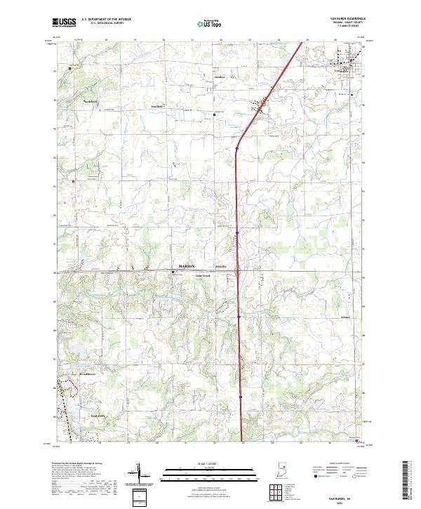 US Topo 7.5-minute map for Van Buren IN