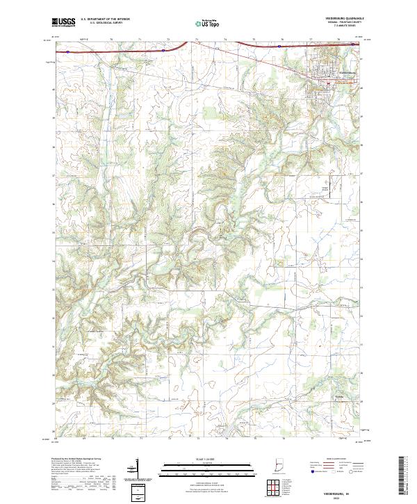 US Topo 7.5-minute map for Veedersburg IN