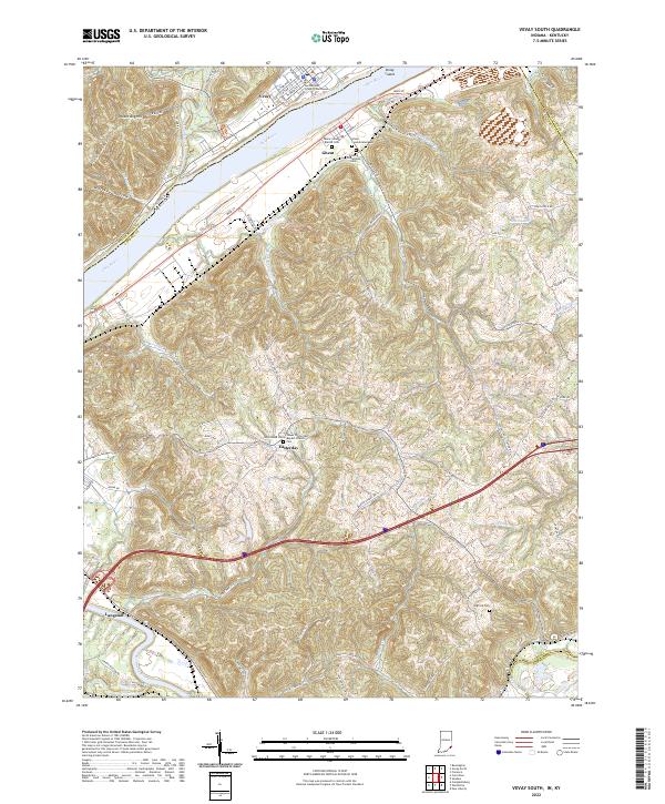 US Topo 7.5-minute map for Vevay South INKY