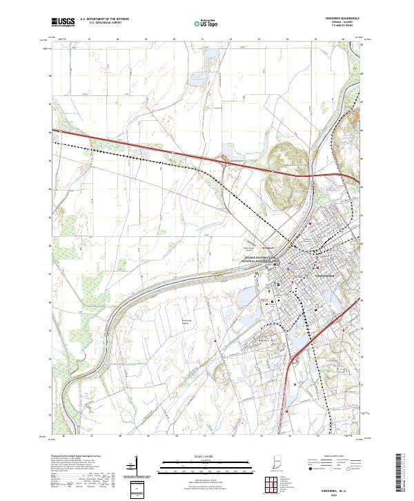 US Topo 7.5-minute map for Vincennes INIL