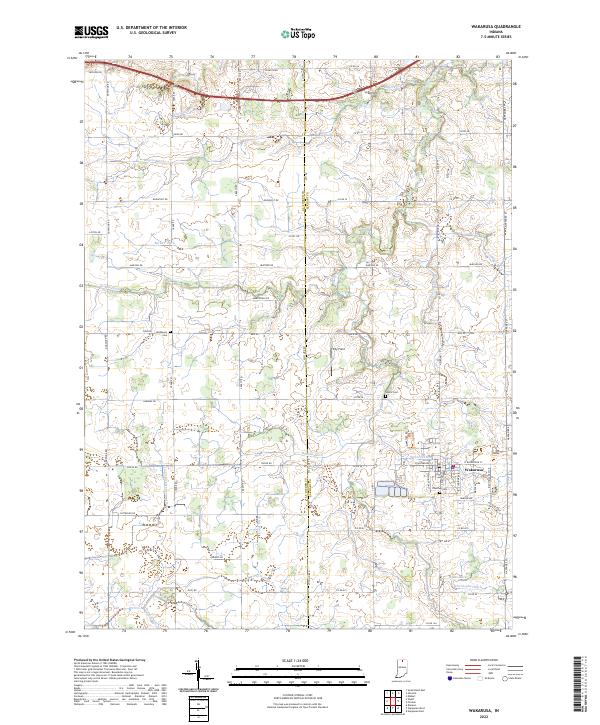 US Topo 7.5-minute map for Wakarusa IN