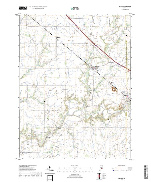 US Topo 7.5-minute map for Waldron IN