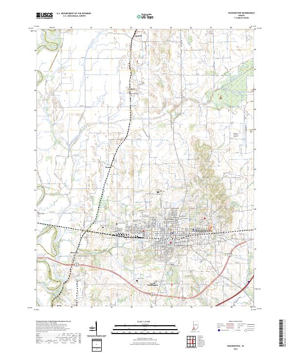 US Topo 7.5-minute map for Washington IN